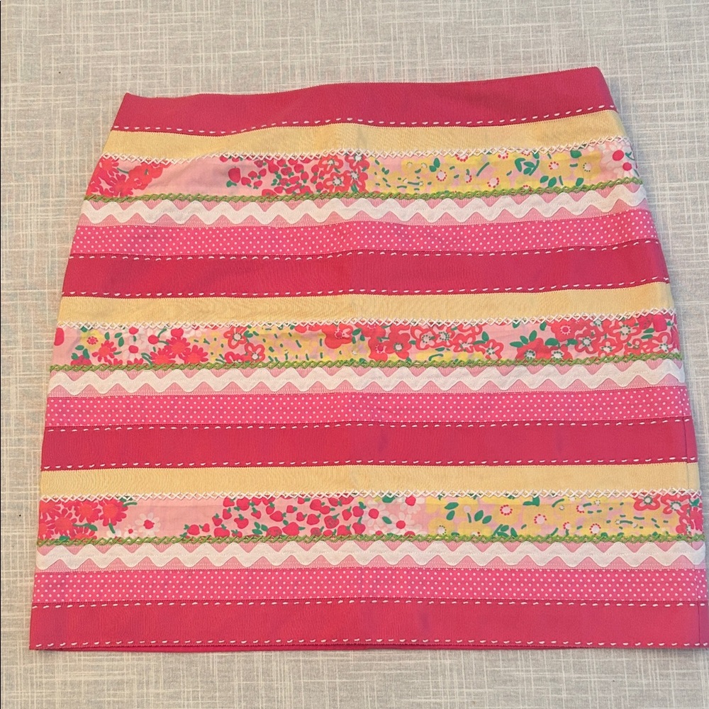 Lilly Pulitzer Pink and Yellow Floral Pencil Skirt